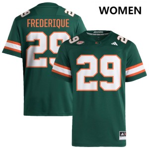 Women OJ Frederique Jr. Green Miami Hurricanes #29 College Football 2025-26 Jerseys 793040-457
