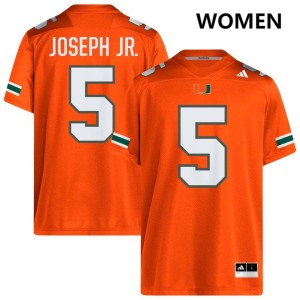 Women Ray Ray Joseph Jr. Orange Miami Hurricanes #5 College Football 2025-26 Jersey 704593-278