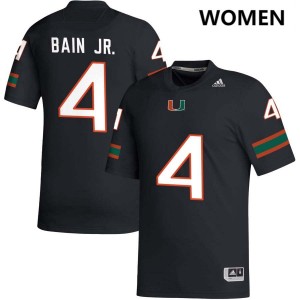 Women Rueben Bain Jr. Black Miami Hurricanes #4 College Football Official Jersey 426930-514