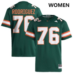 Women Ryan Rodriguez Green Miami Hurricanes #76 College Football Game Jerseys 559016-872