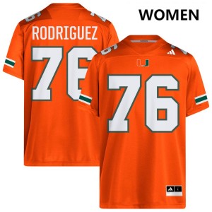 Women Ryan Rodriguez Orange Miami Hurricanes #76 College Football Stitched Jerseys 261519-153