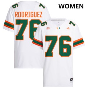 Women Ryan Rodriguez White Miami Hurricanes #76 College Football NCAA Jersey 390703-912