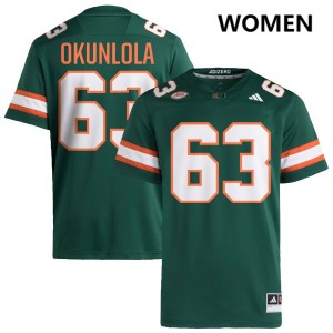 Women Samson Okunlola Green Miami Hurricanes #63 College Football 2025-26 Jersey 543902-973