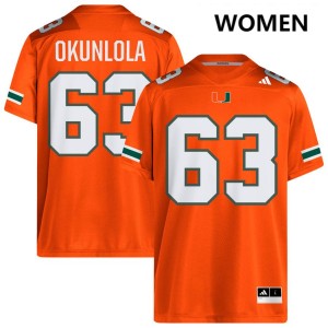 Women Samson Okunlola Orange Miami Hurricanes #63 College Football Game Jerseys 170361-482