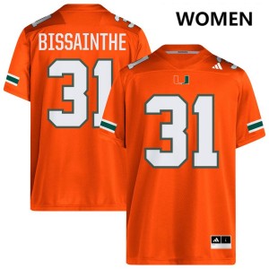 Women Wesley Bissainthe Orange Miami Hurricanes #31 College Football 2025-26 Jersey 511848-500
