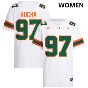 Women Will Rocha White Miami Hurricanes #97 College Football 2025-26 Jersey 243842-258