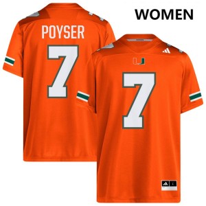 Women Zechariah Poyser Orange Miami Hurricanes #7 College Football Player Jersey 508647-987