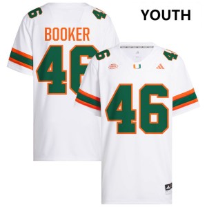 Youth Adam Booker White Miami Hurricanes #46 College Football 2025 Jerseys 998461-593
