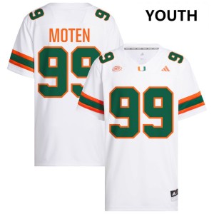 Youth Ahmad Moten Sr. White Miami Hurricanes #99 College Football 2025 Jersey 282871-336