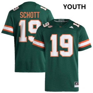 Youth Brock Schott Green Miami Hurricanes #19 College Football NCAA Jersey 235864-156