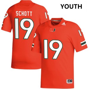 Youth Brock Schott Orange Miami Hurricanes #19 College Football Limited Jerseys 121251-215