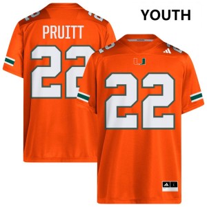 Youth Cam Pruitt Orange Miami Hurricanes #22 College Football Player Jerseys 478078-919