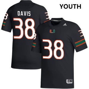 Youth Carter Davis Black Miami Hurricanes #38 College Football Player Jersey 944680-855