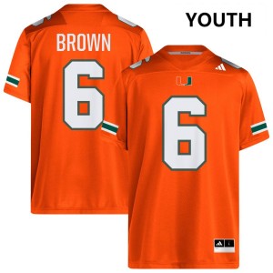 Youth CharMar Brown Orange Miami Hurricanes #6 College Football NCAA Jerseys 114083-514