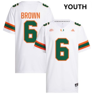 Youth CharMar Brown White Miami Hurricanes #6 College Football Official Jersey 920066-740
