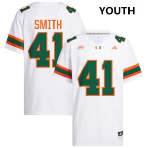 Youth Chase Smith White Miami Hurricanes #41 College Football Alumni Jerseys 368395-375