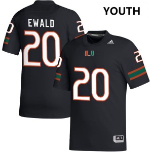 Youth Chris Ewald Jr. Black Miami Hurricanes #20 College Football University Jerseys 133995-768