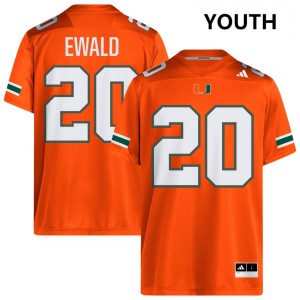 Youth Chris Ewald Jr. Orange Miami Hurricanes #20 College Football 2025 Jerseys 457982-265
