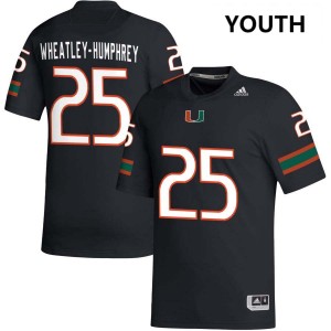 Youth Chris Wheatley-Humphrey Black Miami Hurricanes #25 College Football NCAA Jersey 453513-185