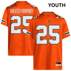 Youth Chris Wheatley-Humphrey Orange Miami Hurricanes #25 College Football Stitched Jerseys 958069-452