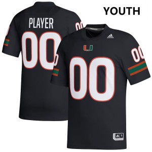 Youth Custom Black Miami Hurricanes #00 College Football Player Jersey 115761-290