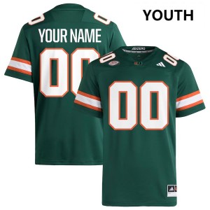 Youth Custom Green Miami Hurricanes #00 College Football Embroidery Jerseys 632221-247