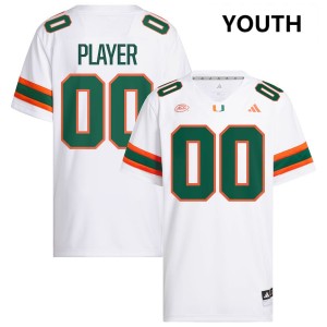 Youth Custom White Miami Hurricanes #00 College Football Replica Jersey 322620-639