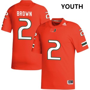 Youth Damari Brown Orange Miami Hurricanes #2 College Football Stitched Jerseys 482224-464