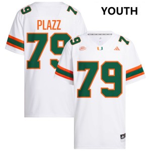 Youth Deryc Plazz White Miami Hurricanes #79 College Football 2025 Jerseys 983903-499