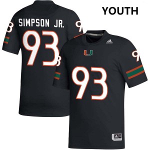 Youth Donta Simpson Black Miami Hurricanes #93 College Football Alumni Jersey 169201-582