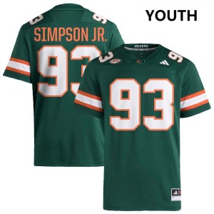 Youth Donta Simpson Green Miami Hurricanes #93 College Football NCAA Jersey 243194-606