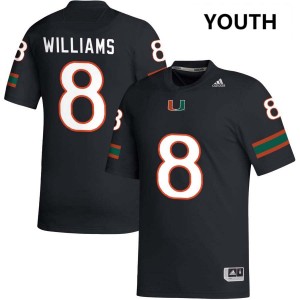 Youth Emory Williams Black Miami Hurricanes #8 College Football Replica Jersey 467418-350