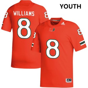 Youth Emory Williams Orange Miami Hurricanes #8 College Football Official Jersey 976670-836