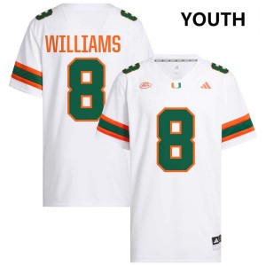 Youth Emory Williams White Miami Hurricanes #8 College Football Stitched Jersey 921664-408