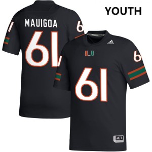 Youth Francis Mauigoa Black Miami Hurricanes #61 College Football NCAA Jersey 142049-405