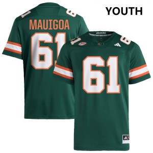 Youth Francis Mauigoa Green Miami Hurricanes #61 College Football Official Jerseys 246396-291