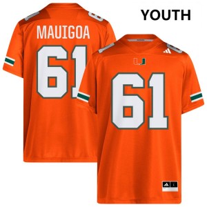 Youth Francis Mauigoa Orange Miami Hurricanes #61 College Football Alumni Jerseys 450073-951