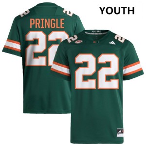 Youth Girard Pringle Jr. Green Miami Hurricanes #22 College Football Game Jerseys 656329-434