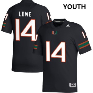 Youth Hayden Lowe Black Miami Hurricanes #14 College Football High School Jerseys 975955-161