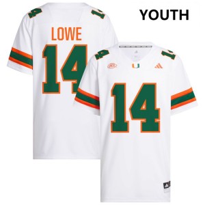 Youth Hayden Lowe White Miami Hurricanes #14 College Football University Jersey 517857-312