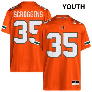 Youth Herbert Scroggins III Orange Miami Hurricanes #35 College Football 2025 Jersey 770463-240