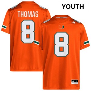 Youth Jakobe Thomas Orange Miami Hurricanes #8 College Football High School Jerseys 924770-322