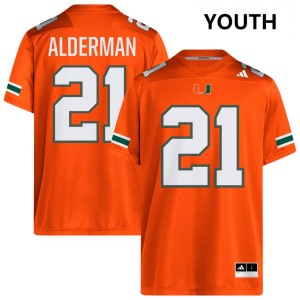 Youth Jaylin Alderman Orange Miami Hurricanes #21 College Football Alumni Jerseys 880062-942