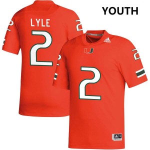 Youth Jordan Lyle Orange Miami Hurricanes #2 College Football Player Jerseys 180867-762