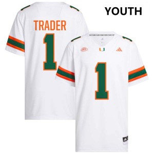 Youth Joshisa Trader White Miami Hurricanes #1 College Football High School Jersey 849768-501
