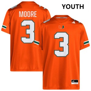 Youth Joshua Moore Orange Miami Hurricanes #3 College Football High School Jersey 974467-884