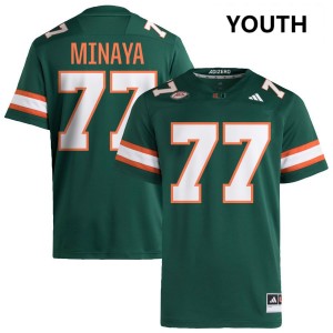 Youth Juan Minaya Green Miami Hurricanes #77 College Football High School Jerseys 480000-408