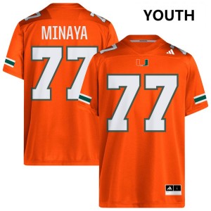 Youth Juan Minaya Orange Miami Hurricanes #77 College Football Game Jersey 784550-965