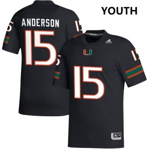 Youth Judd Anderson Black Miami Hurricanes #15 College Football Player Jerseys 479827-159