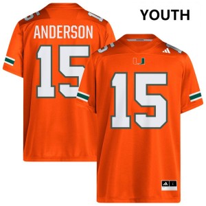 Youth Judd Anderson Orange Miami Hurricanes #15 College Football Player Jerseys 239512-135
